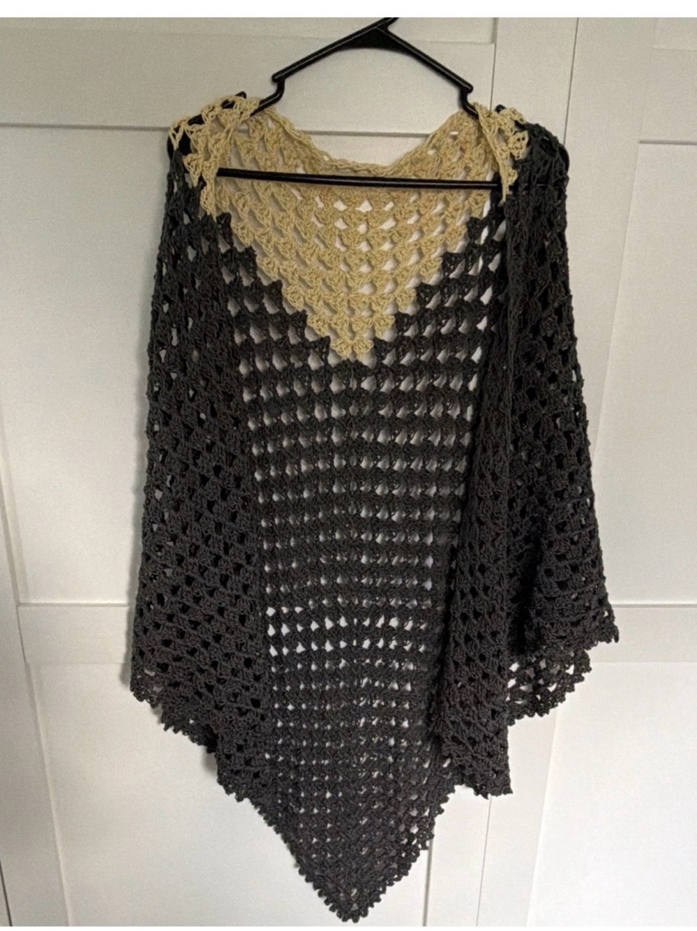 Beautiful hand knit Crotched shawl wrap.